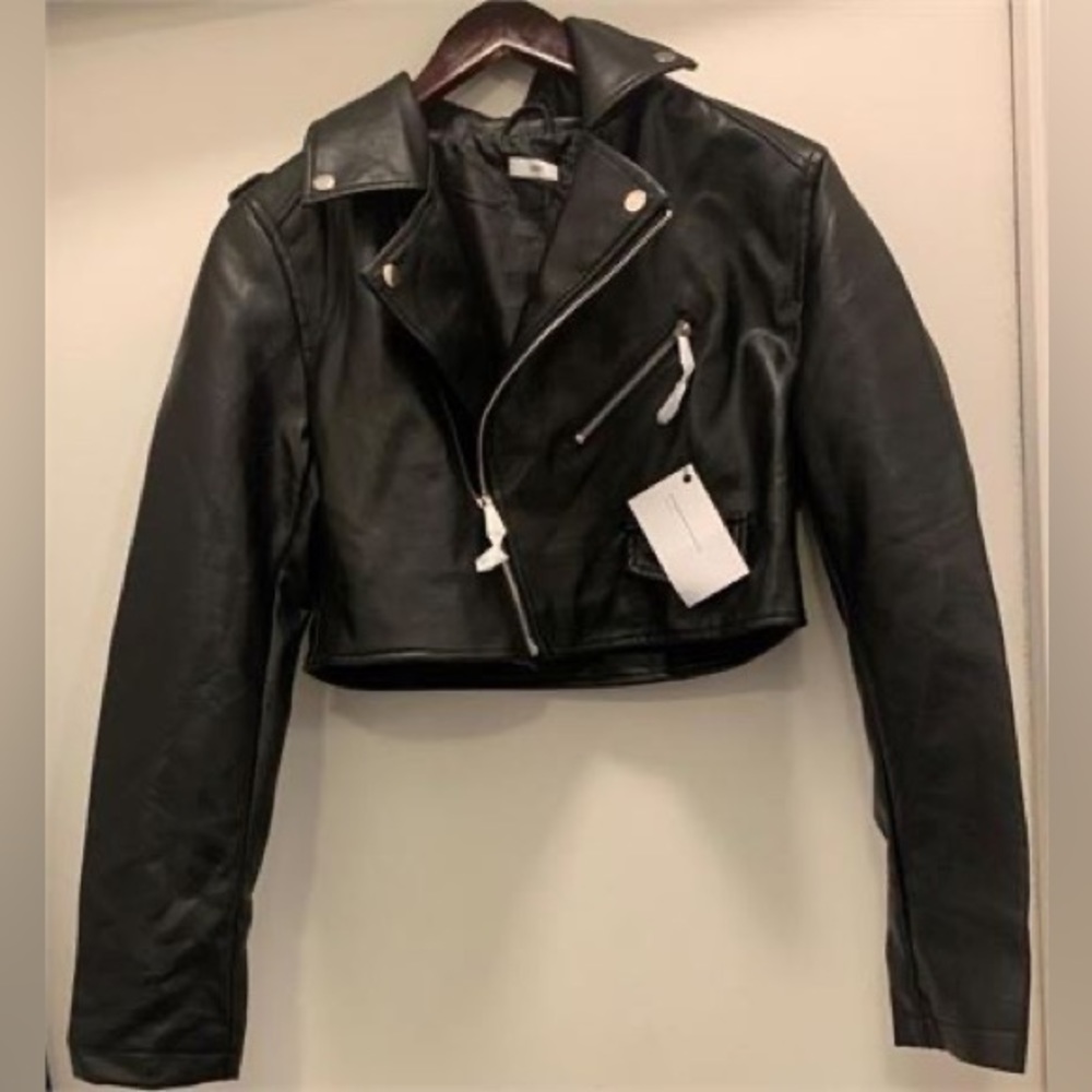 Naomi Paris Women's Faux Leather Jacket Small, Black
